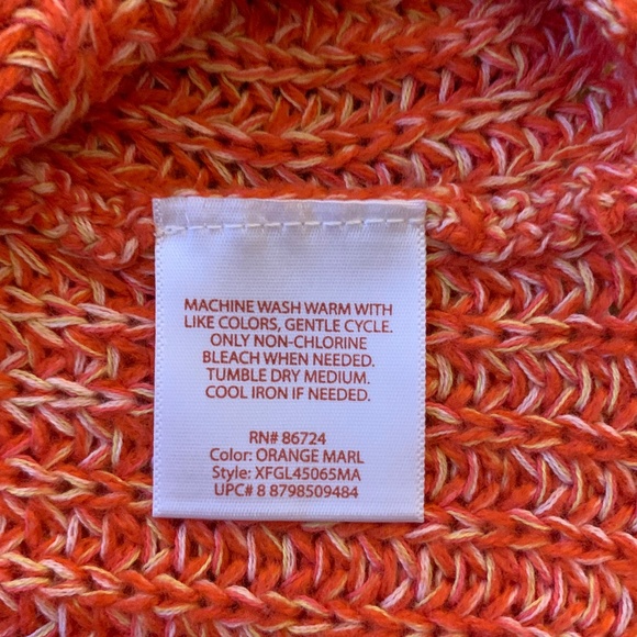 NWOT Faded Glory Orange Shaker Knit Sweater - Picture 4 of 5